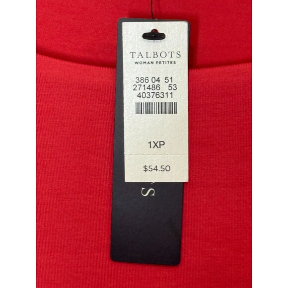 Talbots Women Petite Coral Cap Sleeve Basic Top NWT Size 1XP Double Layer Front - Picture 3 of 6